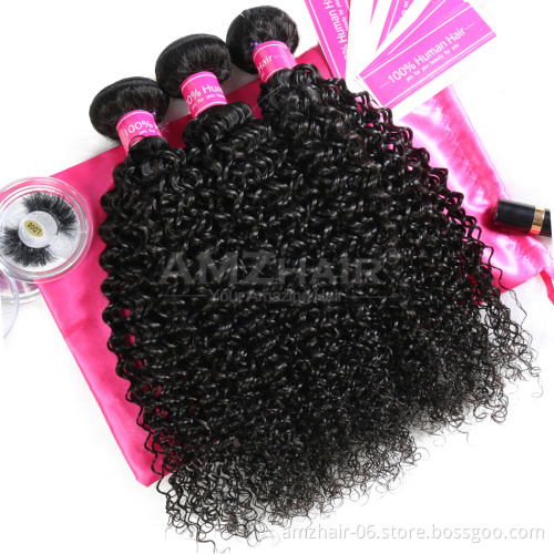 Wholesale Kinky Curly Raw Virgin Cuticle Aligned Brazilian Human Hair Extension 3 4 Bundles For Sale Double Weft Curly Hair